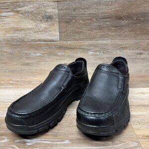 VKGA.SURGELO Black Leather Slip On Shoes Men's Size EU 46